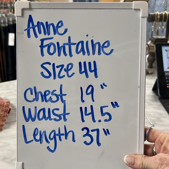 Anne Fontaine Black Ness Faux Wrap Dress with Silver Trim Accent Size 44/US12 - Picture 11 of 12